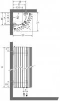 Designové těleso JAGA IGUANA CORNER stěnový model 2400x270, barva vzorník CORW.240 027